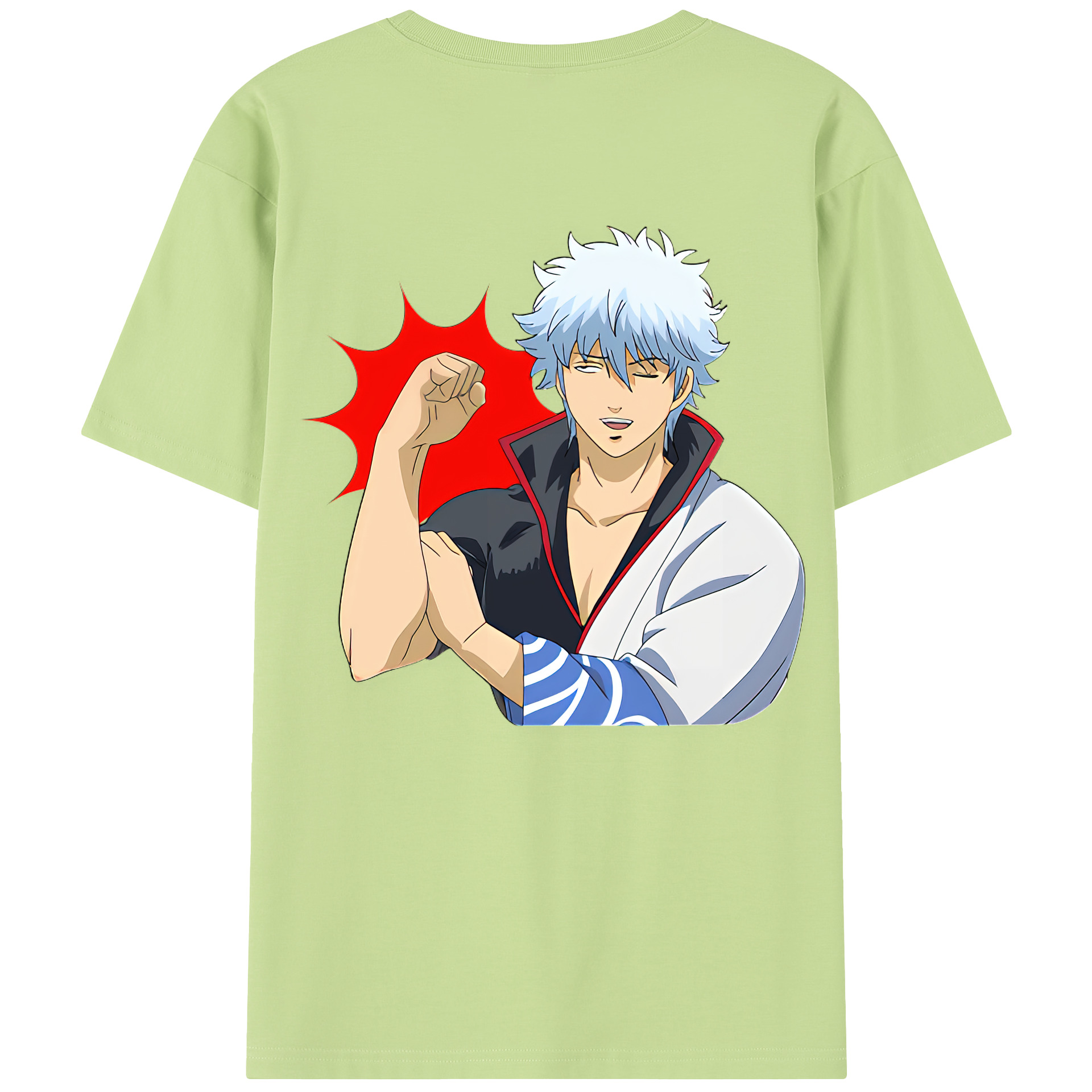 （画像用） ぎんたま 坂田銀時（さかたぎんとき） 神楽 志村新八（しむら しんぱち） GINTAMA Sakata Gintoki Kagura Shimura Shinpachi 綿100％半袖Tシャツ（背面プリント）